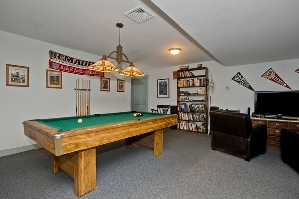 Billiard Table, Game Room, Interior, Pendant Lights