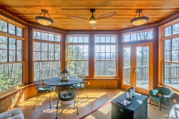 Dining room, Interior, Sun Room, Wooden Ceilings, Wood Texture Flooring