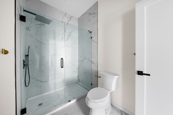 Bathroom, Glass Shower, Interior, Marble, Marble Walls