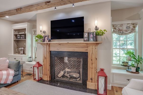 Fireplace, Interior, Wooden Beams, Wood Texture Flooring