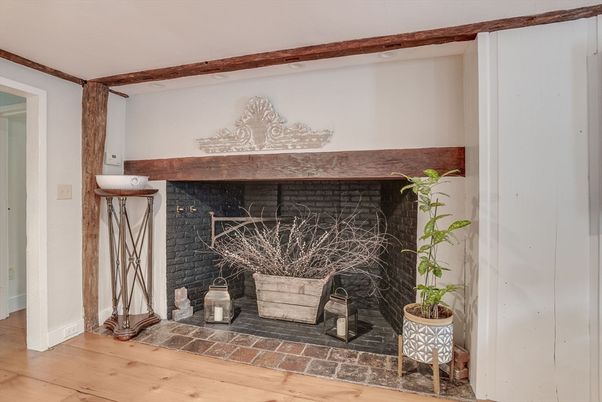 Fireplace, Interior, Wood Texture Flooring