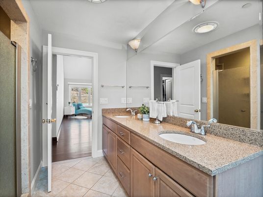 Bathroom, Dual Sink Vanities, Interior, Wood Texture Flooring