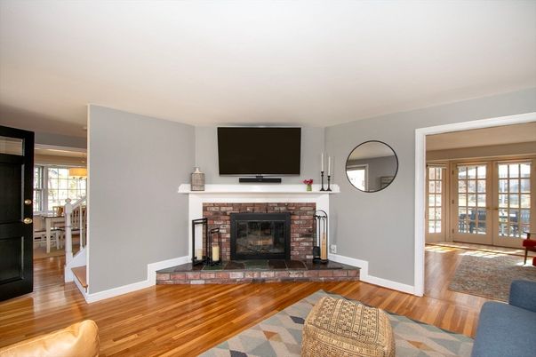 Fireplace, Interior, Wood Texture Flooring