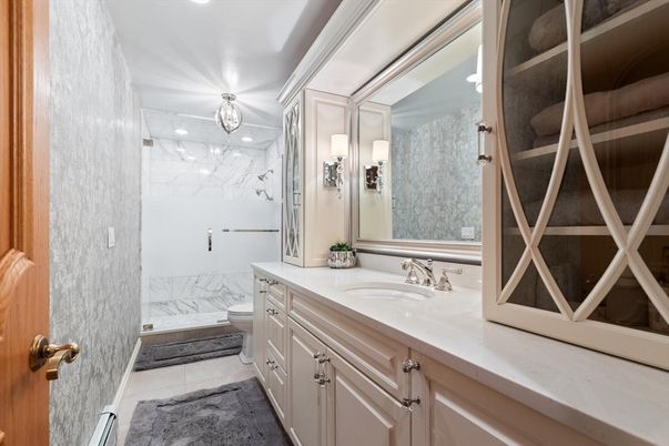 Bathroom, Glass Shower, Interior, Marble, Marble Walls