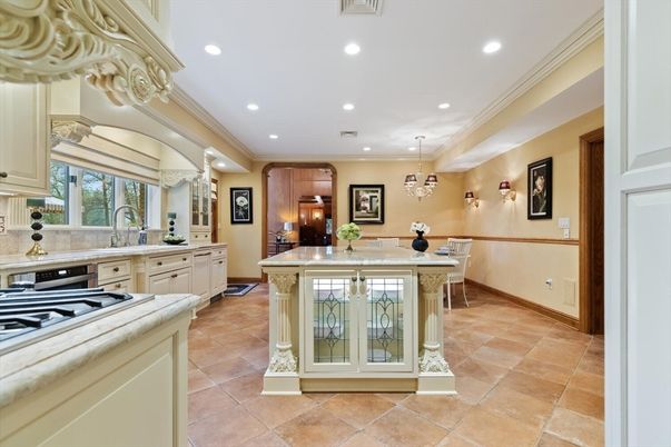 Chandelier, Interior, Kitchen, Pendant Lights, Recessed Lighting, Stainless Steel Appliances
