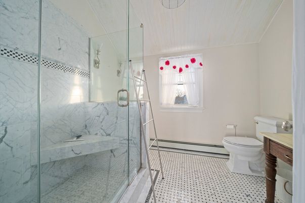 Bathroom, Glass Shower, Interior, Marble Walls