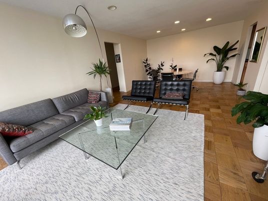 Dining room, Interior, Living room, Recessed Lighting, Wood Texture Flooring