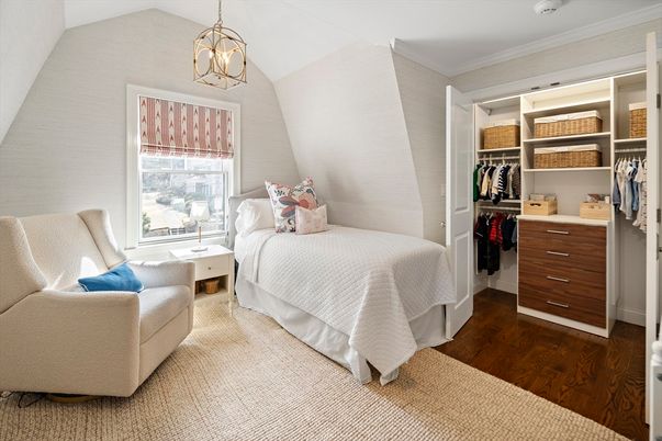 Bedroom, Interior, Pendant Lights, Wood Texture Flooring