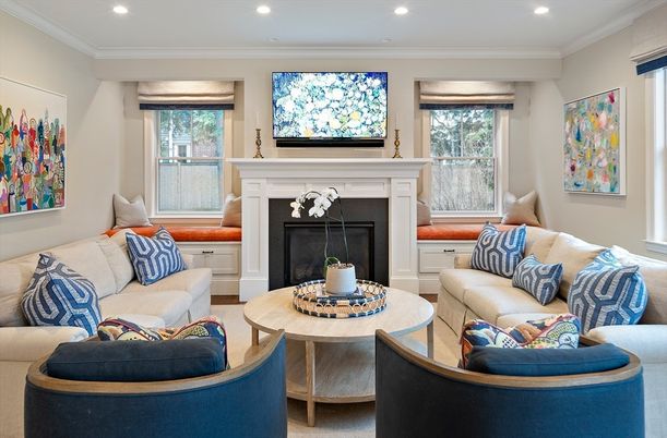 Fireplace, Interior, Living room, Recessed Lighting
