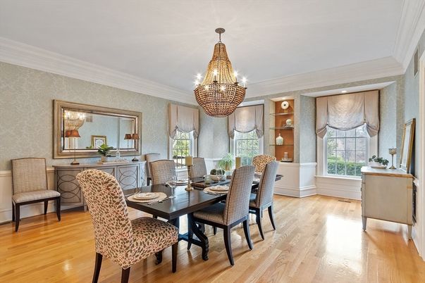 Chandelier, Dining room, Interior, Wood Texture Flooring