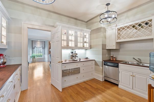 Interior, Kitchen, Pendant Lights, Wood Texture Flooring