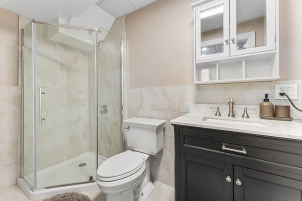 Bathroom, Glass Shower, Interior, Marble Walls
