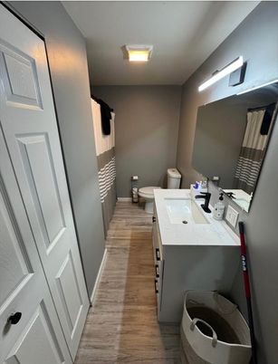 Bathroom, Interior, Wood Texture Flooring