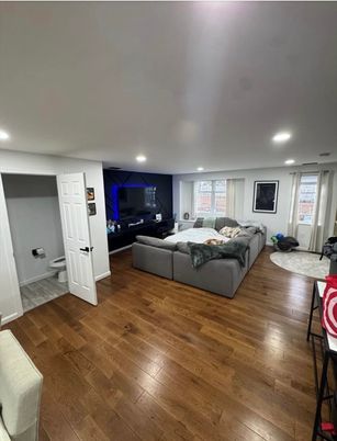 Bathroom, Bedroom, Interior, Living room, Recessed Lighting, Wood Texture Flooring