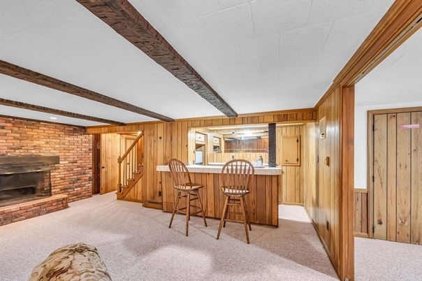 Fireplace, Interior, Stone Walls, Wooden Walls
