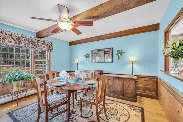 Dining room, Interior, Wooden Beams, Wood Texture Flooring