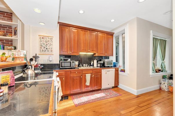 Interior, Kitchen, Recessed Lighting, Wood Texture Flooring