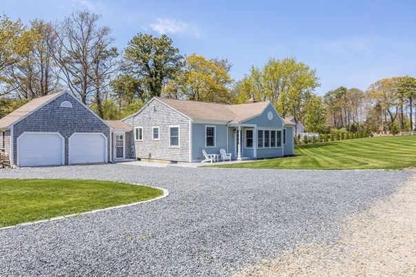 Attached, Backyard, Detached Garage, Exterior, Facade, Cape Cod