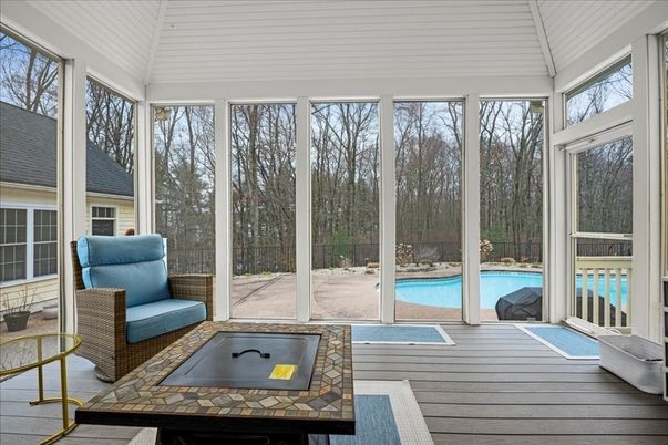 Interior, Pool, Sun Room, Wood Texture Flooring
