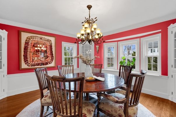 Chandelier, Dining room, Interior, Wood Texture Flooring