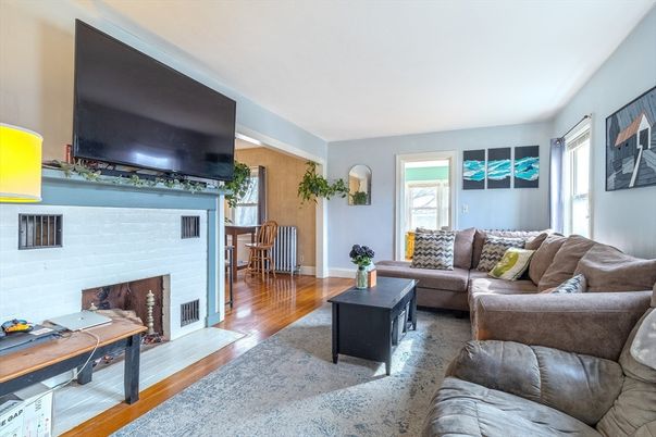 Fireplace, Interior, Living room, Stone Walls, Wood Texture Flooring
