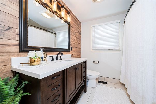 Bathroom, Dual Sink Vanities, Interior, Wooden Walls