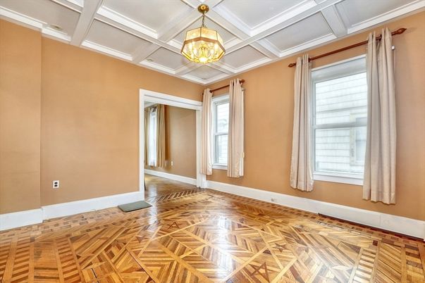 Empty room, Interior, Pendant Lights, Wood Texture Flooring
