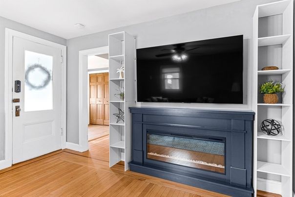 Fireplace, Interior, Wood Texture Flooring