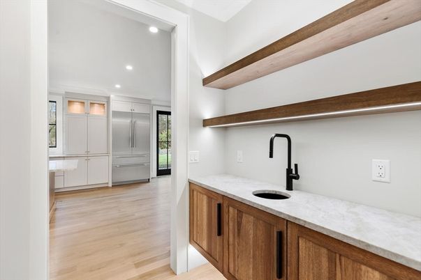 Interior, Kitchen, Recessed Lighting, Wood Texture Flooring