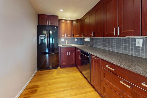 Interior, Kitchen, Recessed Lighting, Wood Texture Flooring