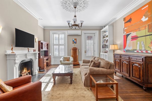 Chandelier, Fireplace, Interior, Living room, Wood Texture Flooring