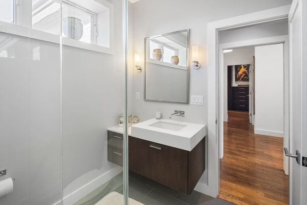 Bathroom, Dual Sink Vanities, Interior, Wood Texture Flooring