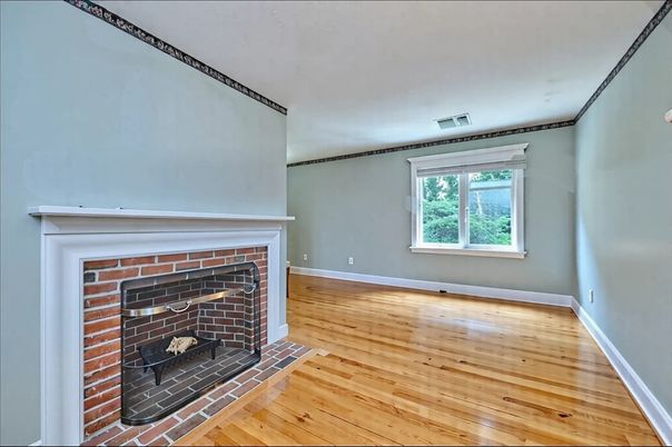Empty room, Fireplace, Interior, Wood Texture Flooring
