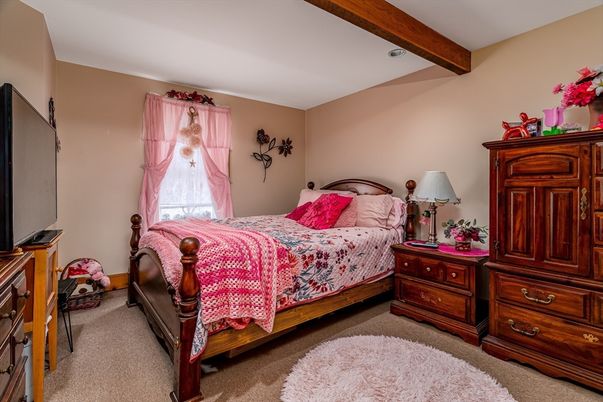 Bedroom, Interior, Recessed Lighting, Wooden Beams