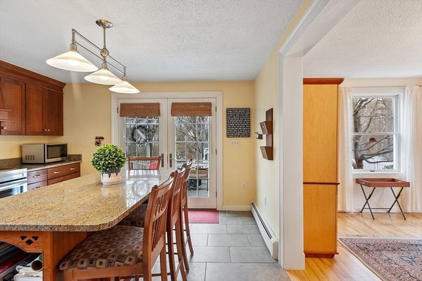 Interior, Kitchen, Pendant Lights, Wood Texture Flooring