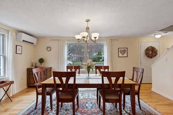 Chandelier, Dining room, Interior, Wood Texture Flooring