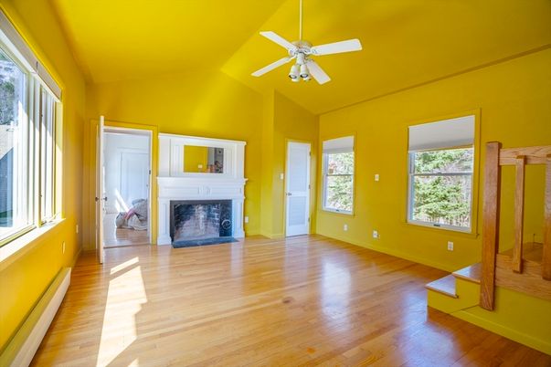 Empty room, Fireplace, Interior, Wood Texture Flooring