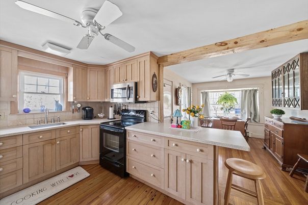 Interior, Kitchen, Wooden Beams, Wood Texture Flooring