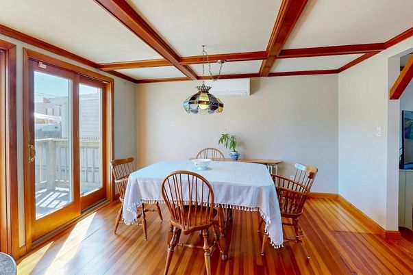 Dining room, Interior, Wooden Beams, Wood Texture Flooring