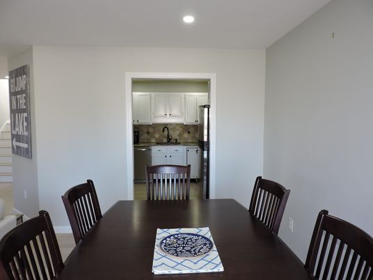 Dining room, Interior, Kitchen, Recessed Lighting