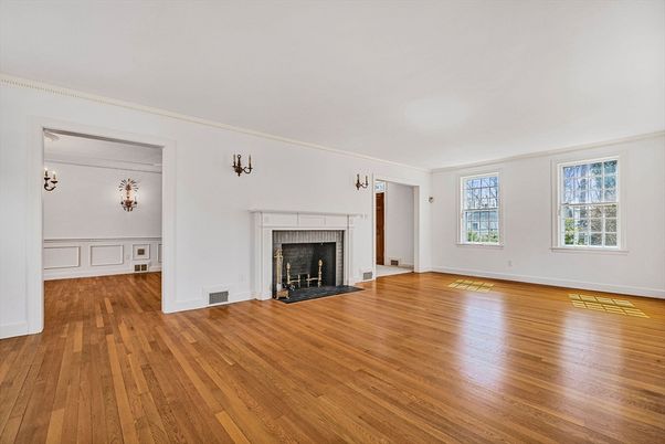 Empty room, Fireplace, Interior, Wood Texture Flooring