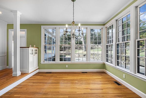 Chandelier, Empty room, Interior, Wood Texture Flooring