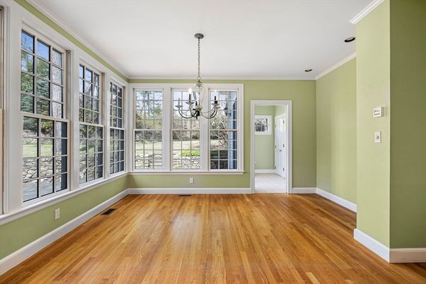 Chandelier, Empty room, Interior, Wood Texture Flooring