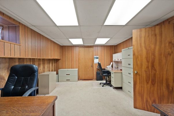 Home Office, Interior, Wooden Walls