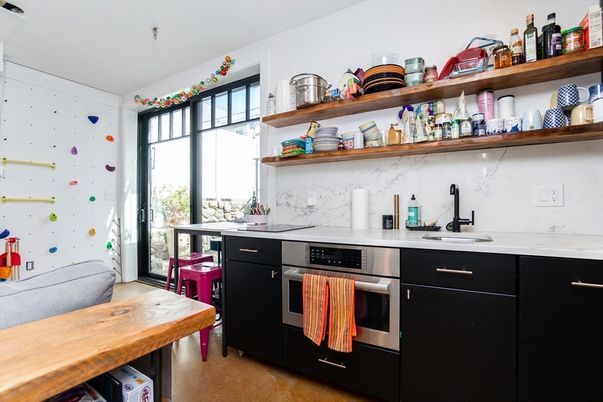 Interior, Kitchen, Marble Walls, Stainless Steel Appliances