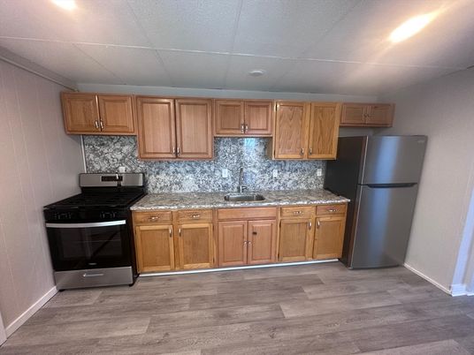 Interior, Kitchen, Recessed Lighting, Wood Texture Flooring