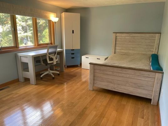 Bedroom, Home Office, Interior, Wood Texture Flooring