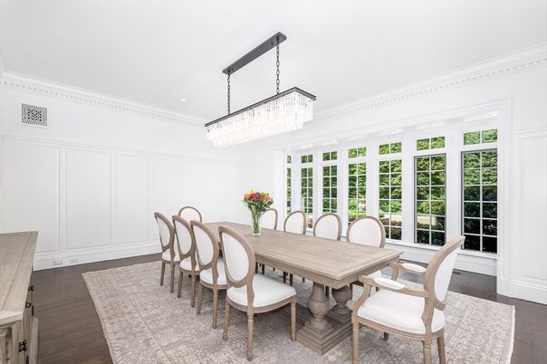 Chandelier, Dining room, Interior, Wood Texture Flooring