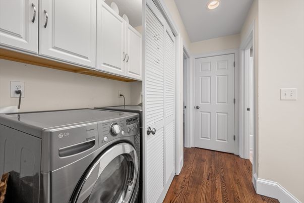 Interior, Recessed Lighting, Utility Closets, Washer, Wood Texture Flooring
