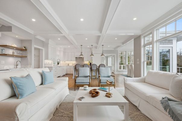 Interior, Kitchen, Living room, Pendant Lights, Recessed Lighting, Wood Texture Flooring